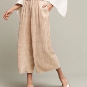 Anthropologie Elevenses Gold Palazzo Pants Med